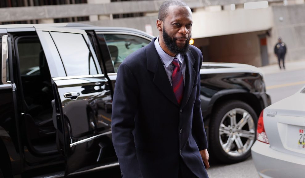 Pras Michel, a member of the 1990's hip-hop group the Fugees, arrives at U.S. District Court on March 31, 2023 in Washington, DC. Michel is on trial for his alleged participation in a campaign finance conspiracy. (