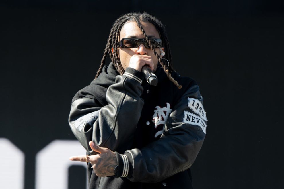 INGLEWOOD, CALIFORNIA - MARCH 15: Rapper DDG performs onstage during the Rolling Loud Festival at Hollywood Park Grounds on March 15, 2025 in Inglewood, California.