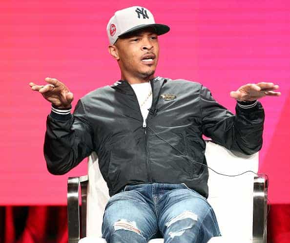 T.I. speaking at press tour